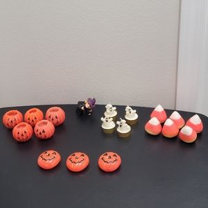 Vintage 70s / 80s Lot of Small Pumkins / Ghosts / Candycorn Halloween Candles‎